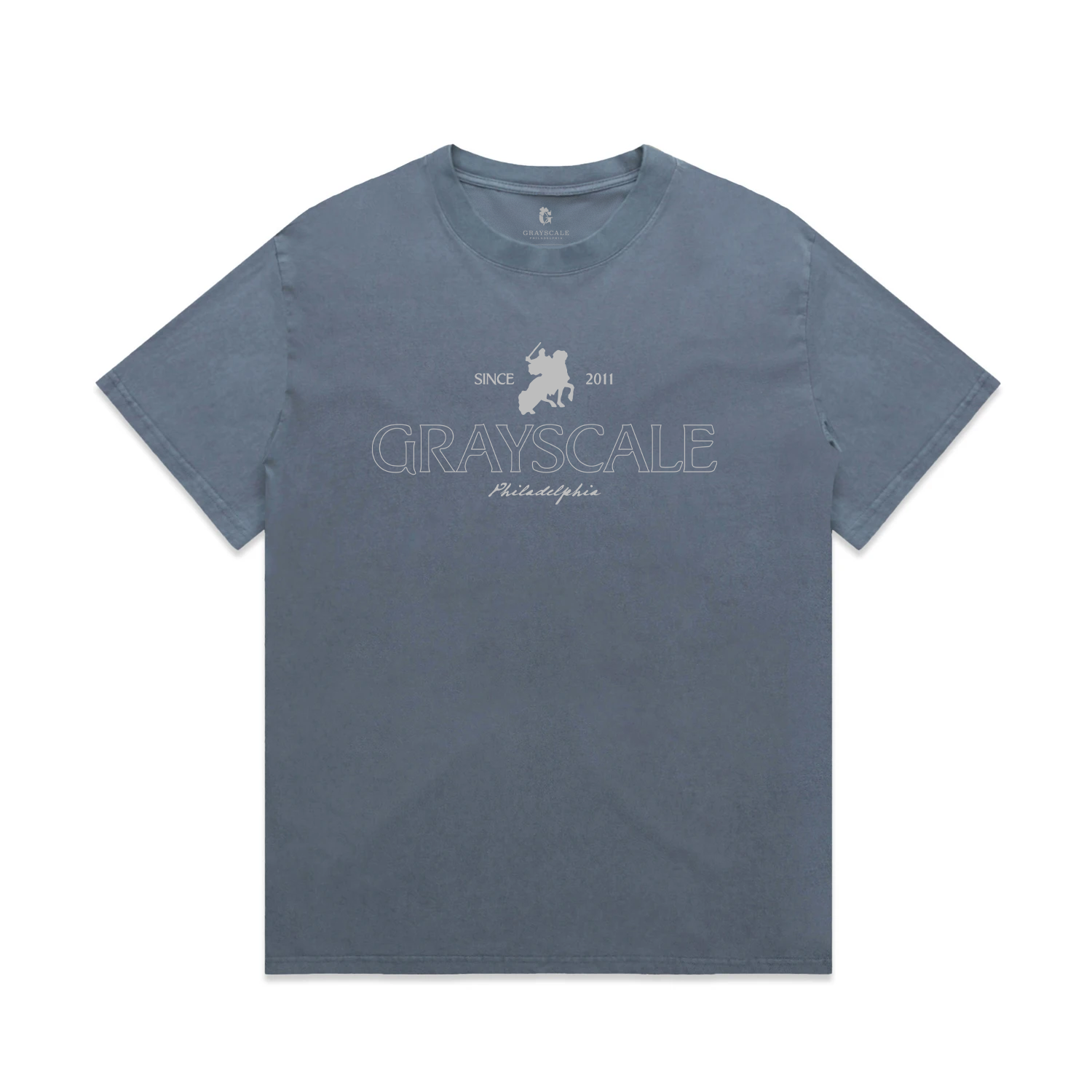 Horseback Emblem T-Shirt - Faded Indigo